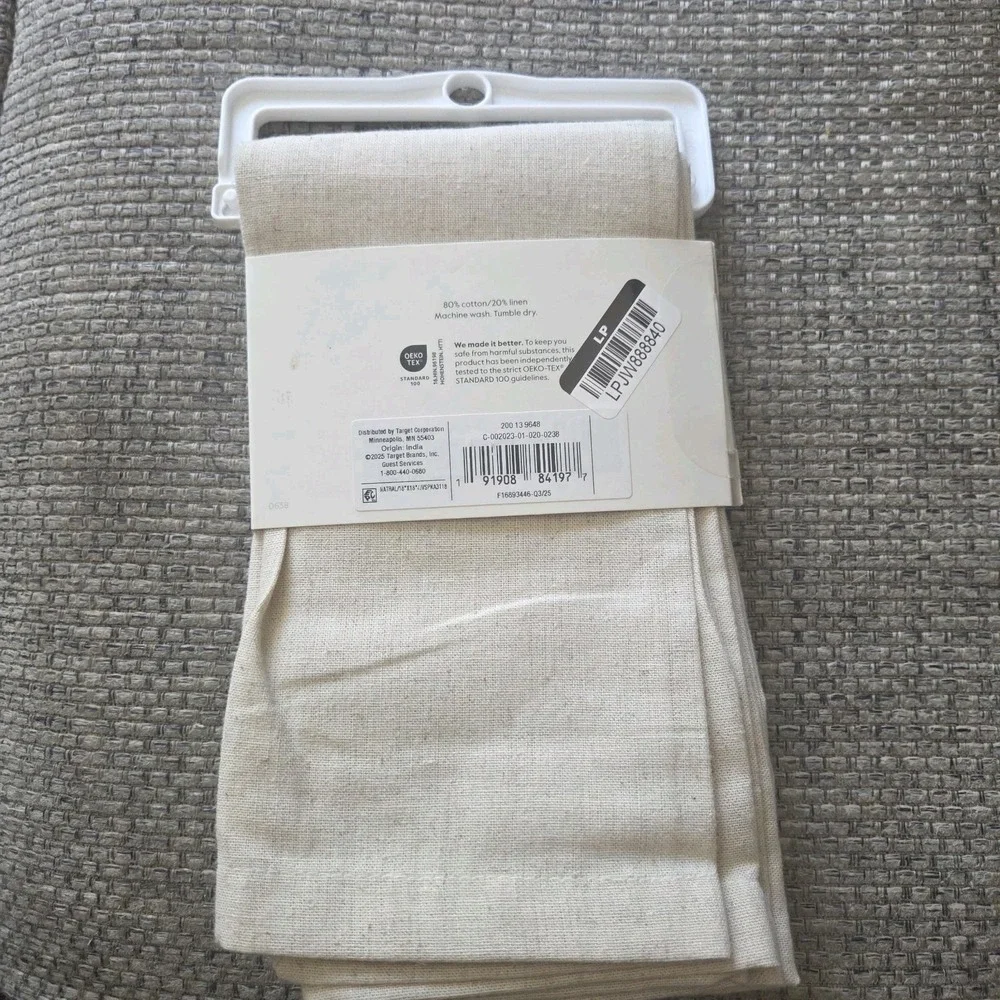 Threshold 4 Piece 80% Cotton/20% Linen Napkins Neutral Beige 18X18